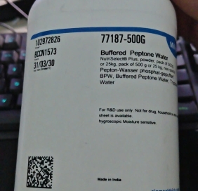 Hóa chất vi sinh - Buffered Peptone Water NutriSelect® Plus, powder, pack of 500g or 25kg, pack of 500 g or 25 kg, non-sterile (Merck/Millipore) 77187-500G (chai/500g) ( Merck - Đức)