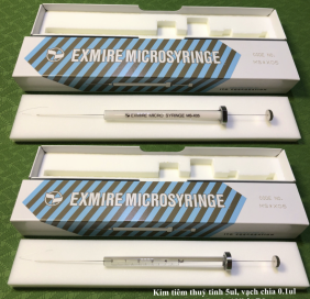 Kim tiêm mẫu thủy tinh 5ul, vạch chia 0.1ul - Hãng Exmire - Nhật (Code: MS*X05)