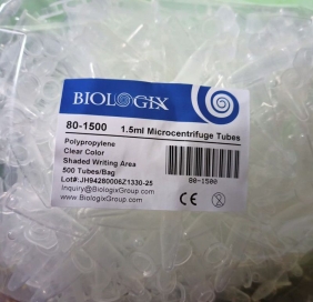 Tuýp Ly Tâm 1.5Ml Dạng Eppendorf / Ống eppendorf 1.5 ml, code: 80-1500, 500 cái/ gói, HSX: Biologix