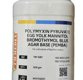 Môi trường vi sinh POLYMYXIN PYRUVATE EGG YOLK MANNITOL BROMOTHYMOL BLUE AGAR BASE (PEMBA)), code: TM 1587 (500g/chai)