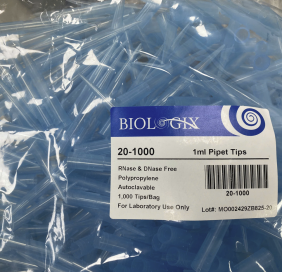 Đầu típ xanh 1000μl, code: 20-1000, 1000 cái/gói, 10 gói/thùng, HSX: Biologix