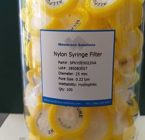 Đầu lọc SFNY025022NA (Nylon, 25mm, 0.22um, hộp 100 cái), Membrane solutions