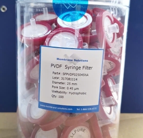  Đầu lọc SFPVDF025045NA (pvdf, 25mm, 0.45um, 100 cái/hộp) Membrane solutions