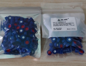 Nắp Vặn Xanh Cho Chai Thủy Tinh 2ml Đệm Silicone/PTFE red Có Xẻ Rãnh I,Code: 9-SP3006-2A,(100 Cái/Gói)