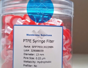 Đầu lọc SFPTFE013022NBA (Đầu lọc sắc ký PTFE KỊ NƯỚC 13mm, lỗ lọc 0.22um, hộp 100 cái, Membrane solutions)